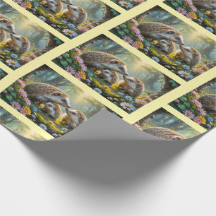 Cadeau Papier de recouvrement de la famille de hérisson