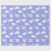 Cadeau Papier de recouvrement de la Unicorne Whales (Plat)