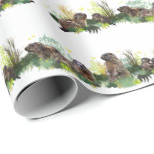 Cadeau Papier de recouvrement de prés marmottes (choisir