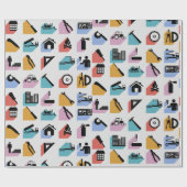 Cadeau Papier de recouvrement des symboles de constructio (Plat)