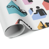 Cadeau Papier de recouvrement des symboles de constructio (Coin rond)