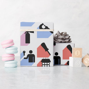 Cadeau Papier de recouvrement des symboles de constructio