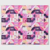 Cadeau Papier de recouvrement géométrique rétro (Plat)