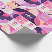Cadeau Papier de recouvrement géométrique rétro (Coin)