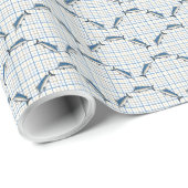 Cadeau Papier de recouvrement - Marlins bleus sur plaid (Coin rond)