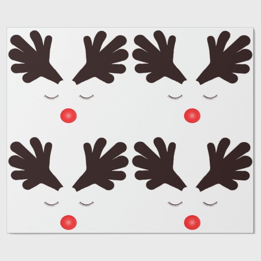 Cadeau Papier de recouvrement Rudolph (Plat)