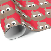 CADEAU PAPIER DE RÉSERVATION DE NOËL FUNNY POOP (Coin rond)
