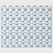 Cadeau Papier de soie découpé thème côtier requin bleu (Plat)