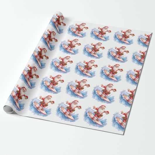 Cadeau Papier de surf Père Noël Wrapping (Déroulé)
