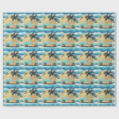 Cadeau Papier de surf Retro Wrapping (Plat)