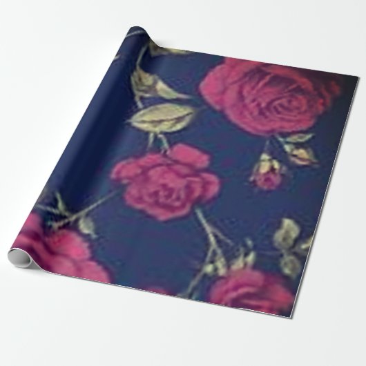Cadeau Papier de tissus Rose violet gothique (Déroulé)
