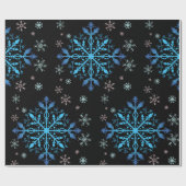 Cadeau Papier d'échauffement d'hiver du flocon bleu (Plat)