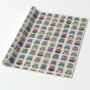 Cadeau Papier d'écorce de Charming Owls
