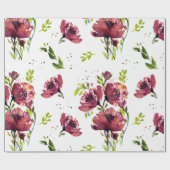 Cadeau Papier d'écorce de fleurs rouges (Plat)
