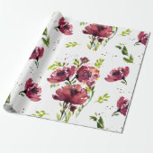 Cadeau Papier d'écorce de fleurs rouges (Déroulé)