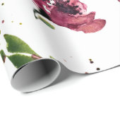 Cadeau Papier d'écorce de fleurs rouges (Coin rond)