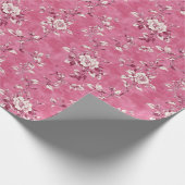 Cadeau Papier Découpe Chinoiserie Florale Rose Rose Vinta (Coin)