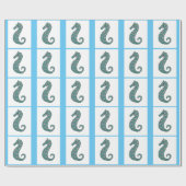 Cadeau Papier d'écouvillonnage turquoise pour hippocampes (Plat)