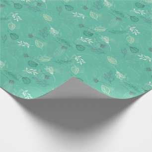 Cadeau Papier d'écrêtage en bois floral - Turquoise