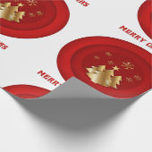 Cadeau Papier d'emballage à cacheter de Noël Rouge & Or (Coin)