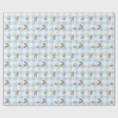 Cadeau Papier d'emballage à carreaux bleus pour lapin de (Plat)