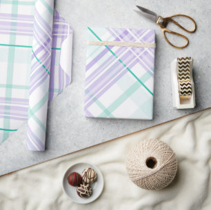 Cadeau Papier d'emballage à carreaux pastel polyvalent