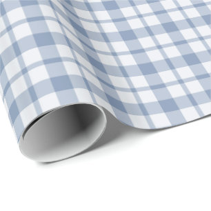 Cadeau Papier d'emballage à carreaux Prépa Bleu Indigo et