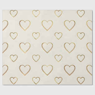 Cadeau Papier d'emballage à coeur de couleur dorée
