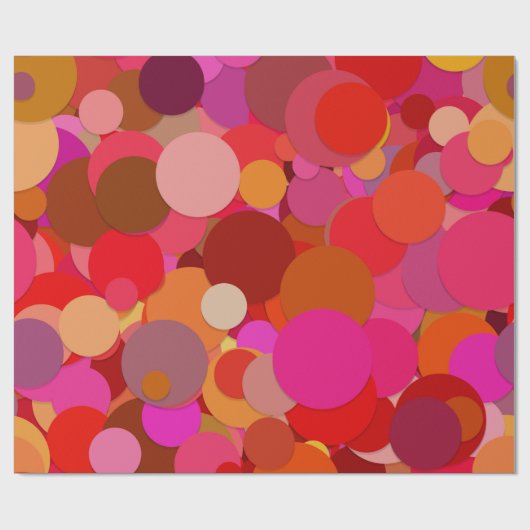 Cadeau papier d'emballage à confetti à points rouges (Plat)