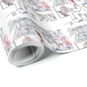 Cadeau Papier d'emballage à doigts brillant (Coin rond)