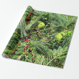 Cadeau Papier d'emballage à feuillage persistant - séri