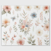 Cadeau papier d'emballage à fleurs (Plat)