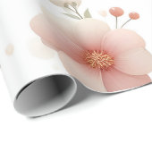 Cadeau papier d'emballage à fleurs (Coin rond)