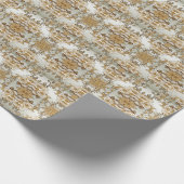 Cadeau Papier d'emballage à fleurs blanches ornées dorées (Coin)
