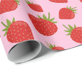 Cadeau Papier d'emballage à la fraise (Coin rond)
