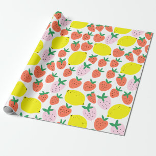 Cadeau Papier d'emballage à la fraise et au citron