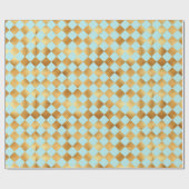 Cadeau papier d'emballage à la menthe de diamant et faux  (Plat)