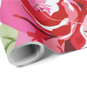 Cadeau Papier d'emballage à motif classique rouge rose et (Coin rond)