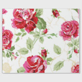 Cadeau Papier d'emballage à motif classique rouge rose et (Plat)