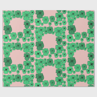 Cadeau Papier d'emballage à motif de cadre floral vert ém