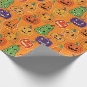 Cadeau Papier d'emballage à motif de citrouille d'Hallowe (Coin)