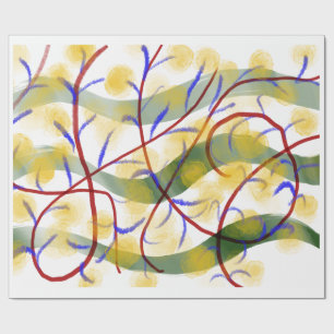 Cadeau Papier d'emballage à motif de flux artistique abst