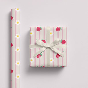Cadeau Papier d'emballage à motif de fraise