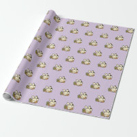 Papier d'emballage à motif de lapin mignon