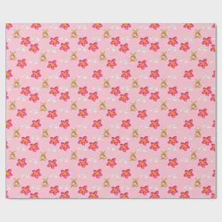Cadeau Papier d'emballage à motif étoile floral rose mign