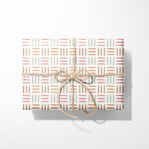 Cadeau Papier d'emballage à motif géométrique rose lignes