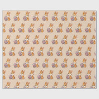 Papier d'emballage à motif lapin de Pâques | Art b