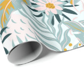 Cadeau Papier d'emballage à motifs floraux (Coin rond)