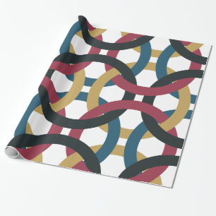 Cadeau Papier d'emballage à noeuds de cercle rétro