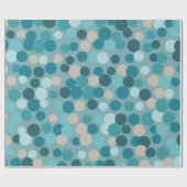 Cadeau Papier d'emballage à points de fête bleu (Plat)